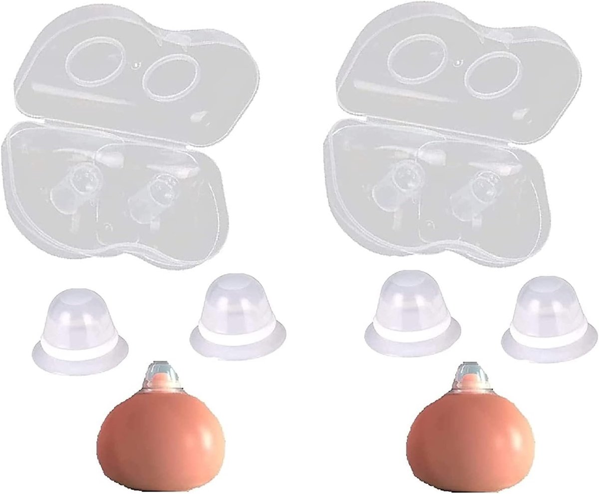CareforYou 2 Pairs Nipple Corrector Flat Reversed Nipple Silicone with Clear Case - ShopVlot