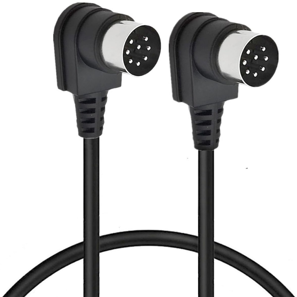 Double 90 Degree Angle Large 8 Pin DIN Plug to Male Speaker Audio Cable, 2 x 90 Degree DIN 8 Pin Extension Cable for - ShopVlot