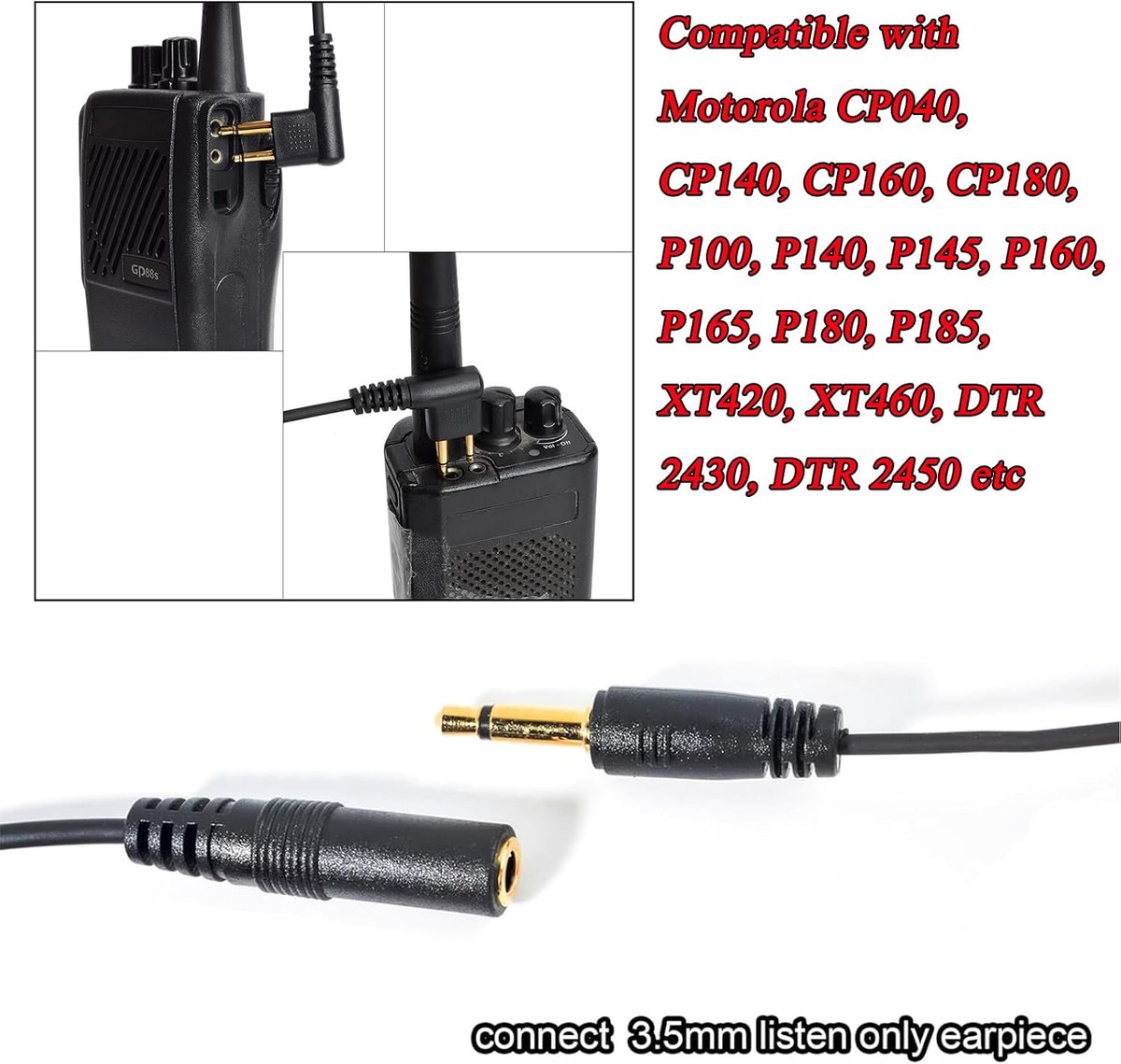 2 Weg Radio Audio Adapter Kabel 3.5 mm Female - 2-pins - Met PTT - Eenvoudige aansluiting voor audioapparaten - ShopVlot