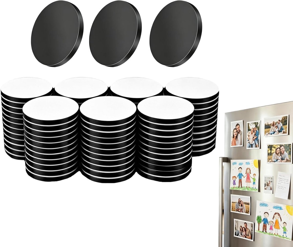 Ronde magneten 20 x 2 mm - zelfklevend - krachtige hechting - ideaal voor knutselen - ShopVlot
