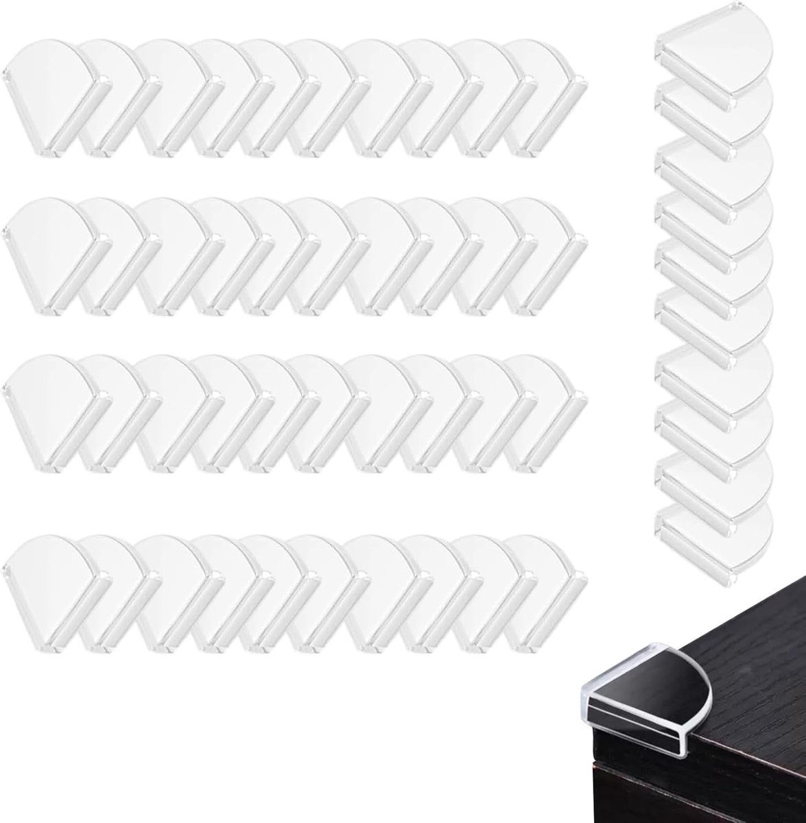 Hoekbeschermers voor kinderen - 50 stuks - transparant rubber - zelfklevend - bescherming voor meubels - ShopVlot