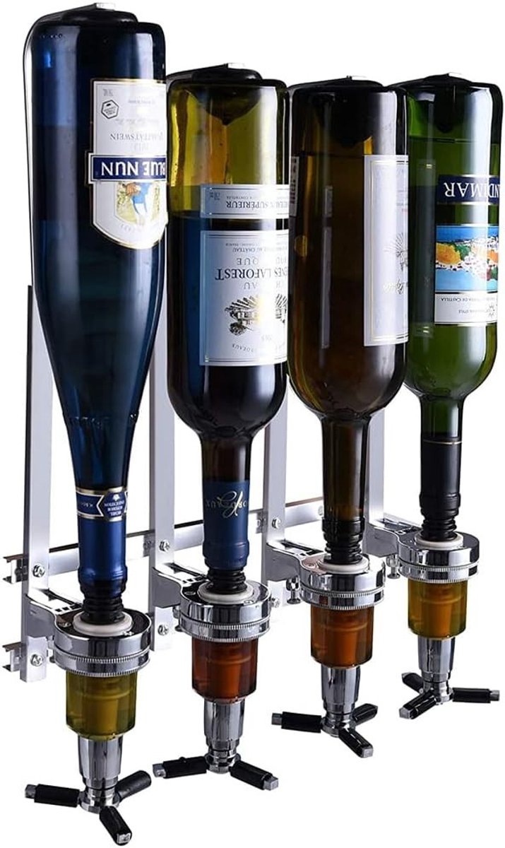 Drankdispenser - Zilver - Wandgemonteerd - Aluminiumlegering - Geschikt voor Bars en Thuisgebruik