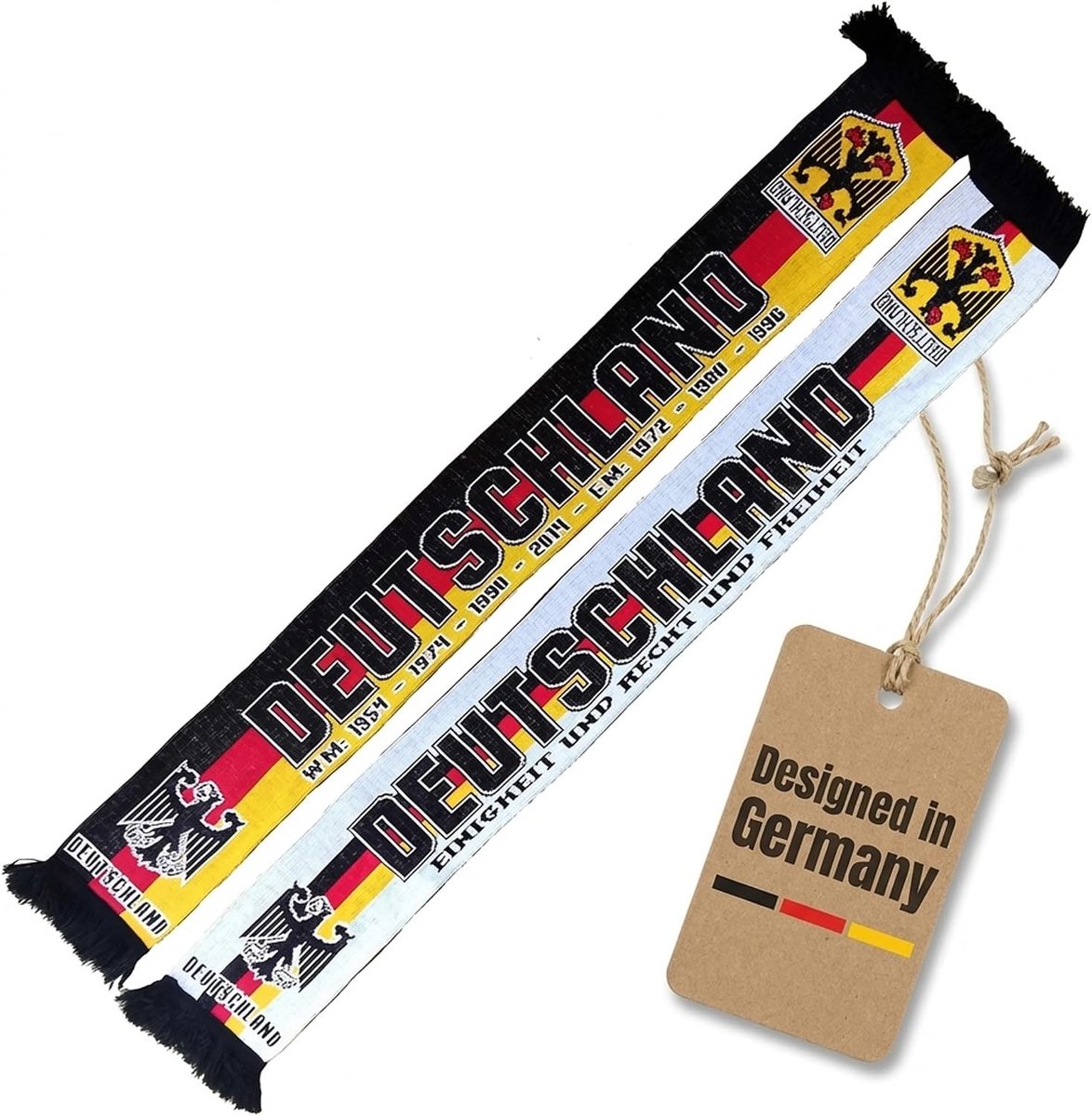 Duitsland Sjaal - Zwart - 145 x 17 cm - Gebreide Fanartikel voor EM