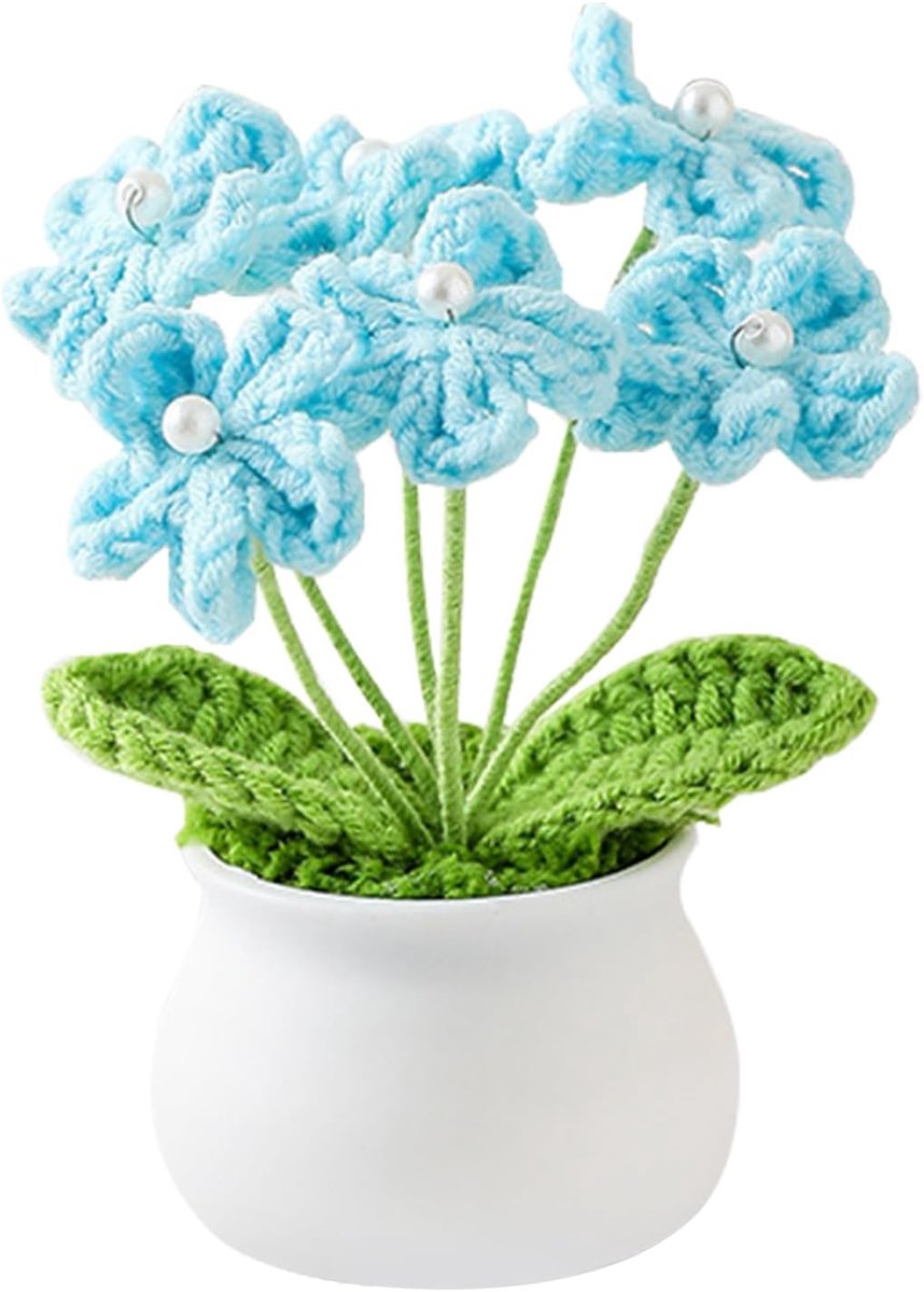 Gehaakte bloemen - vergeet me niet - handgemaakt - uniek cadeau voor vrienden en familie - ShopVlot