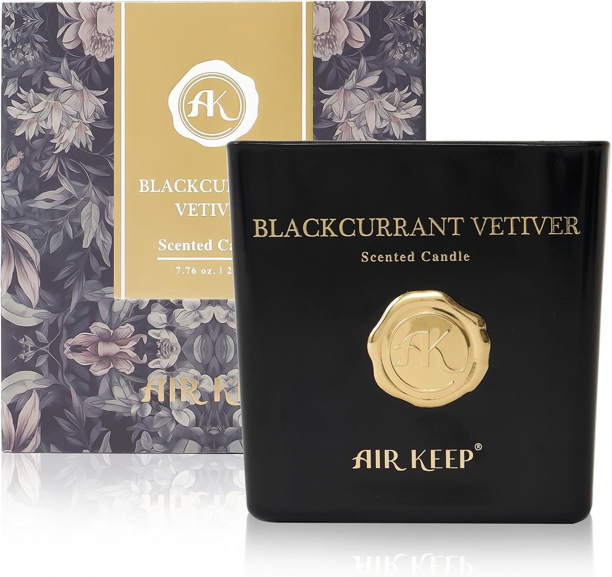 Geurkaars 220g - zwarte bessen vetiver - luxe metalen verpakking - sfeer in huis - ShopVlot
