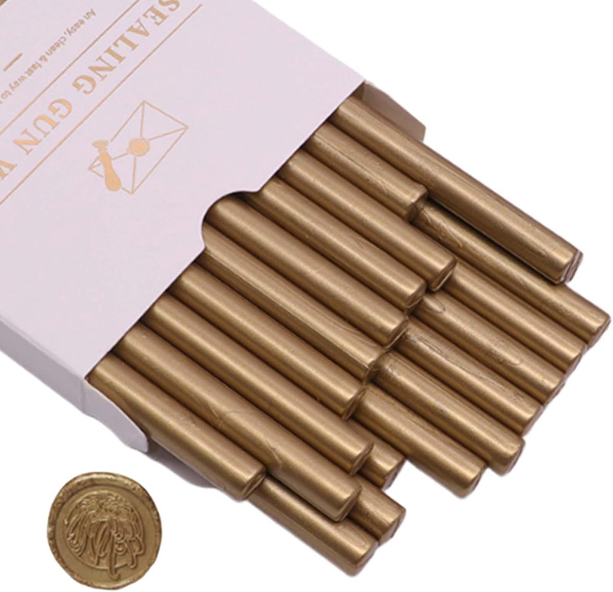 Sealwax 7 mm - Goudbruin - Hoogwaardige kwaliteit - Perfect voor brieven en uitnodigingen - ShopVlot