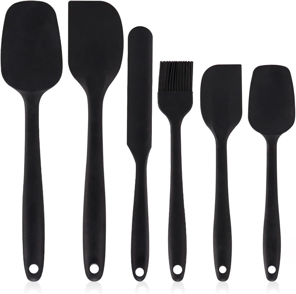 Siliconen spatula set 6 stuks - hittebestendig - veelzijdig gebruik - ideaal voor bakken en mixen - ShopVlot
