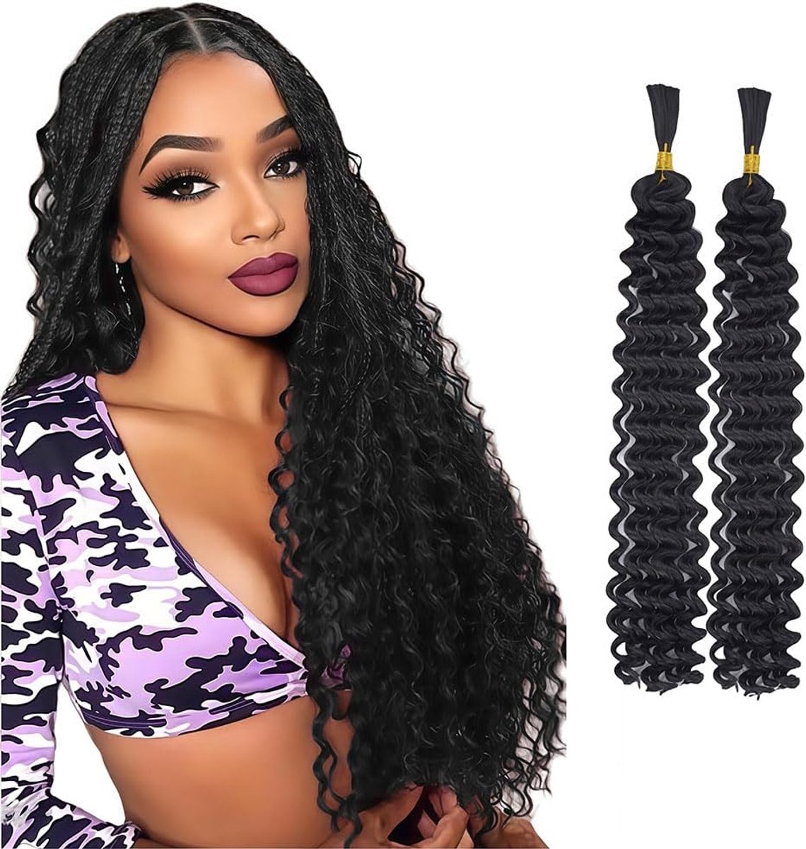 Kapselextensions Wave Crochet Braids 40-61cm - Wavy Synthetisch Haar - Natuurlijke uitstraling - ShopVlot