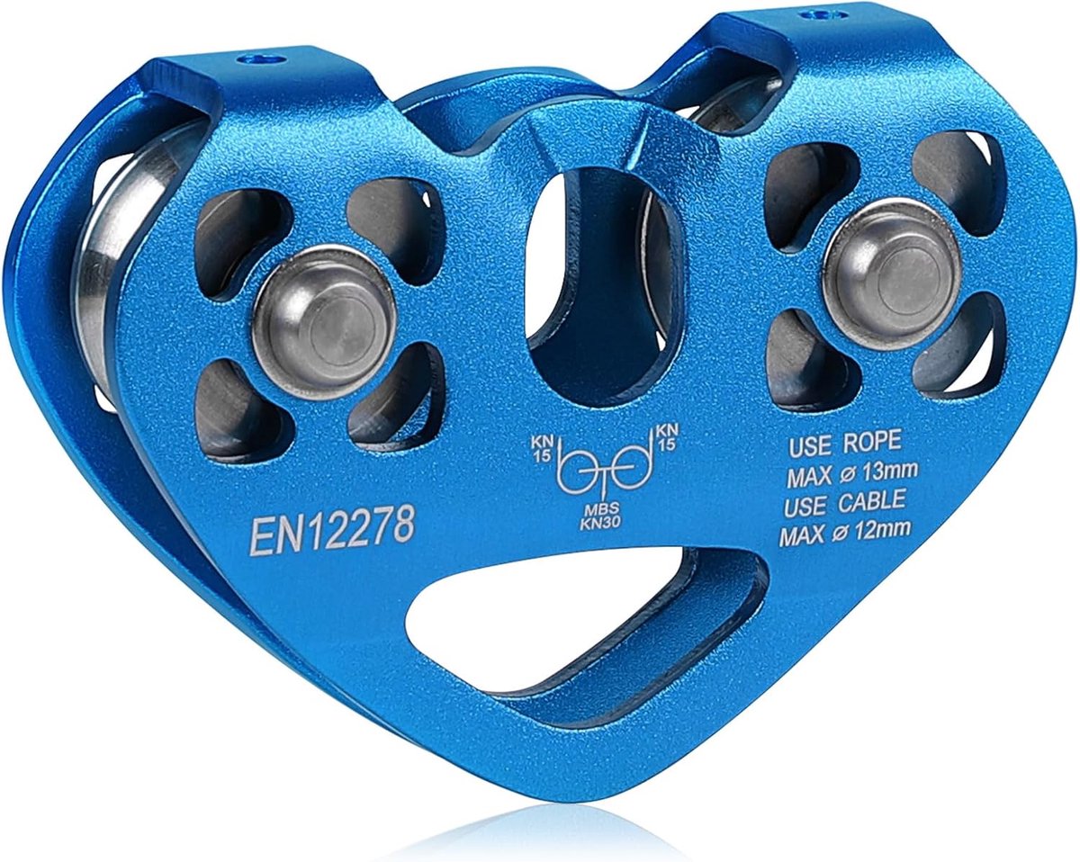katrol 30KN dubbele snelheid - aluminiumlegering - lichtgewicht en sterk - ideaal voor zware lasten - ShopVlot