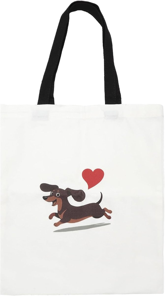 Tote bag 40x35cm - canvas - wit - herbruikbare tas voor dagelijks gebruik - ShopVlot
