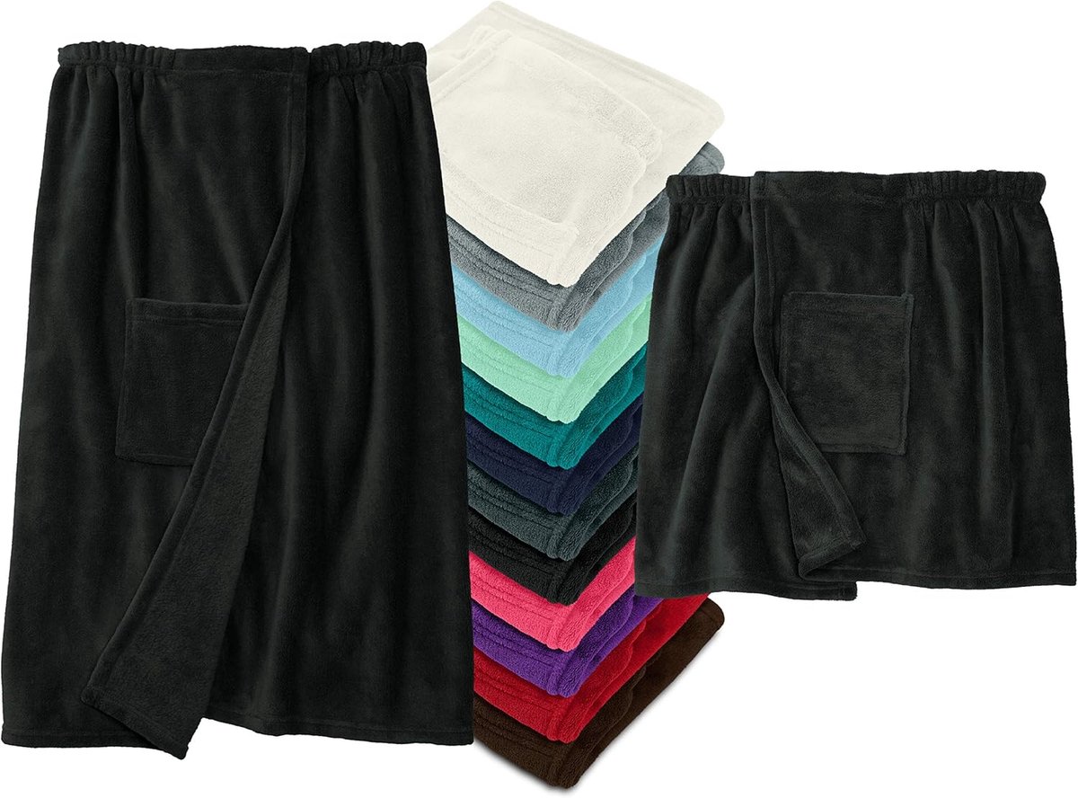 Saunakilt knie-lang - fleece met klittenbandsluiting - elegant design - comfortabel voor heren en dames - ShopVlot