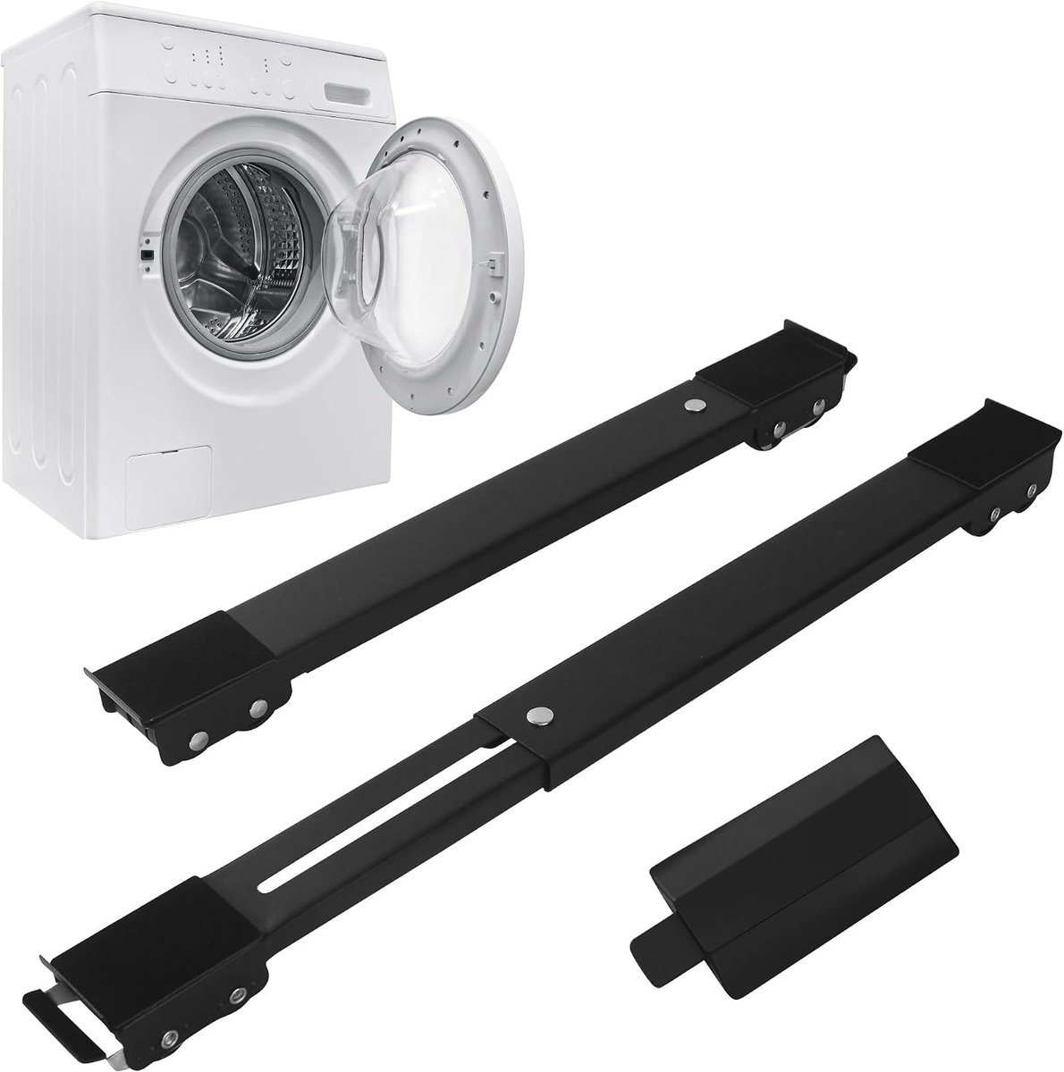 Washer/Dryer Accessoires - Universeel Wasframe - Verstelbare Basis - Antislip Zwart - ShopVlot