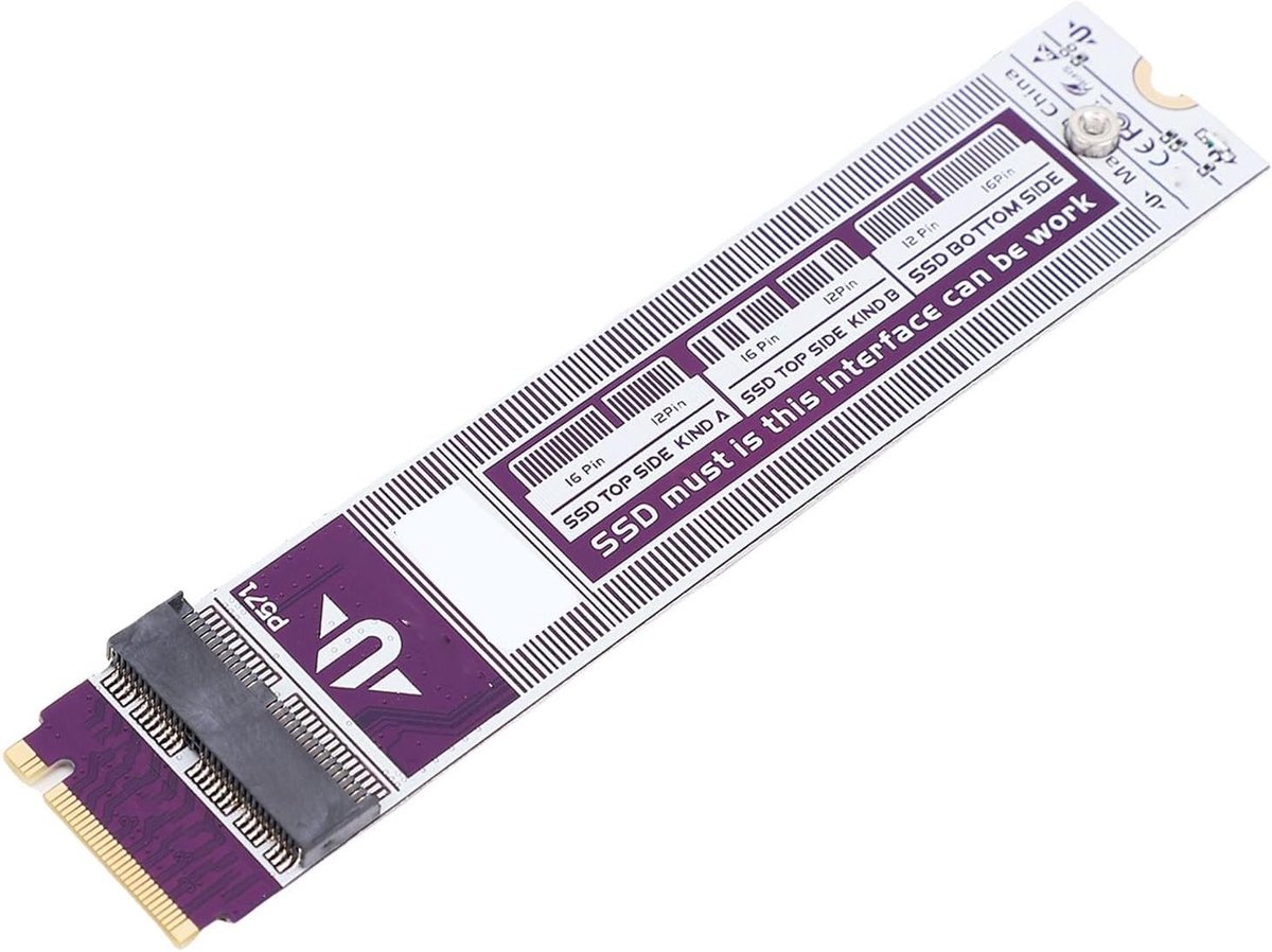 M.2 NVMe SSD adapter - 12 Pin/16 Pin converter - Plug & Play upgrade - voor MacBook Pro en Air 2013-2017 - ShopVlot