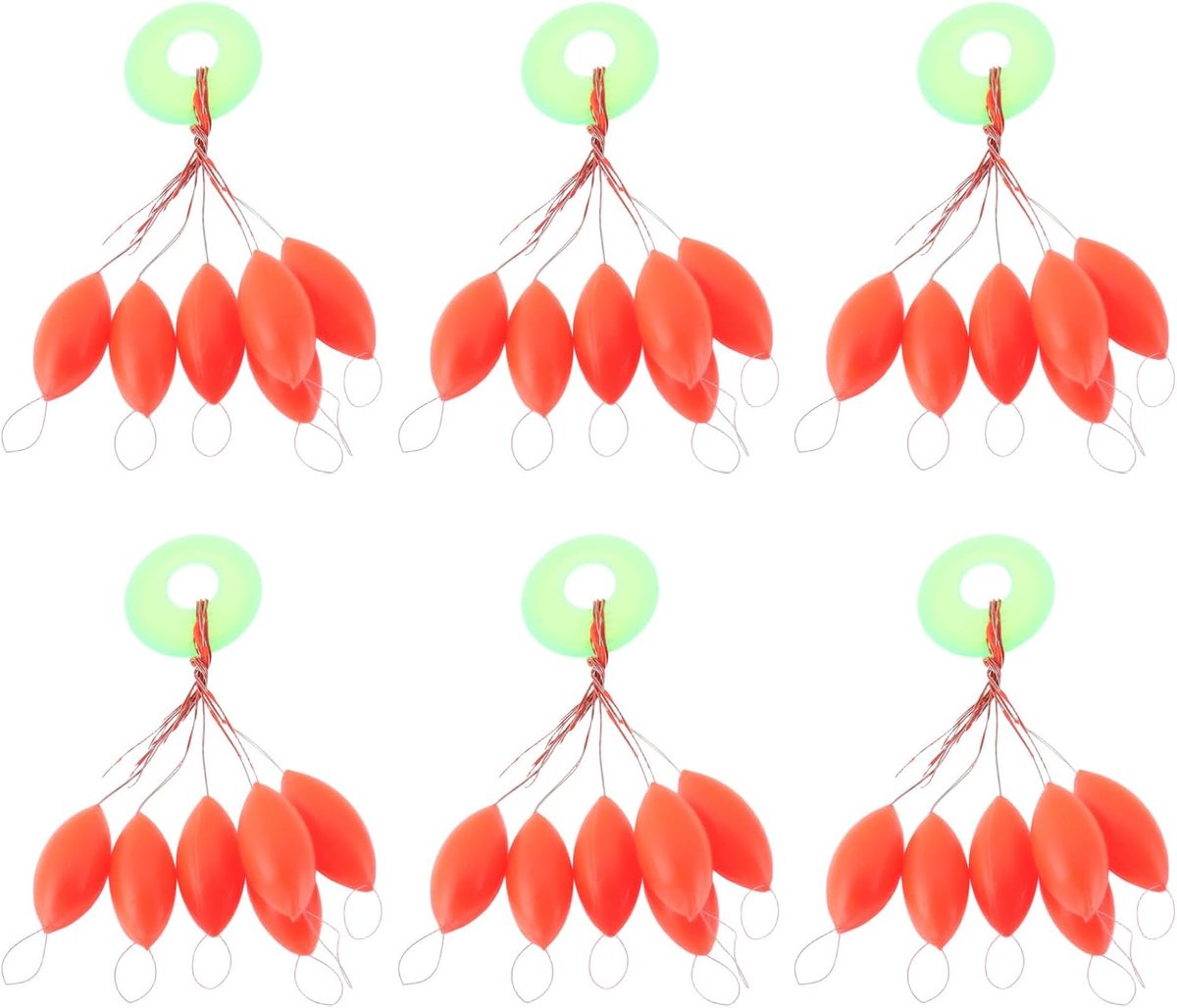 Visaccessoires floatings pop up rig beads 60PCS - Rood 15x7mm - Hoogwaardige foam plastic - ShopVlot