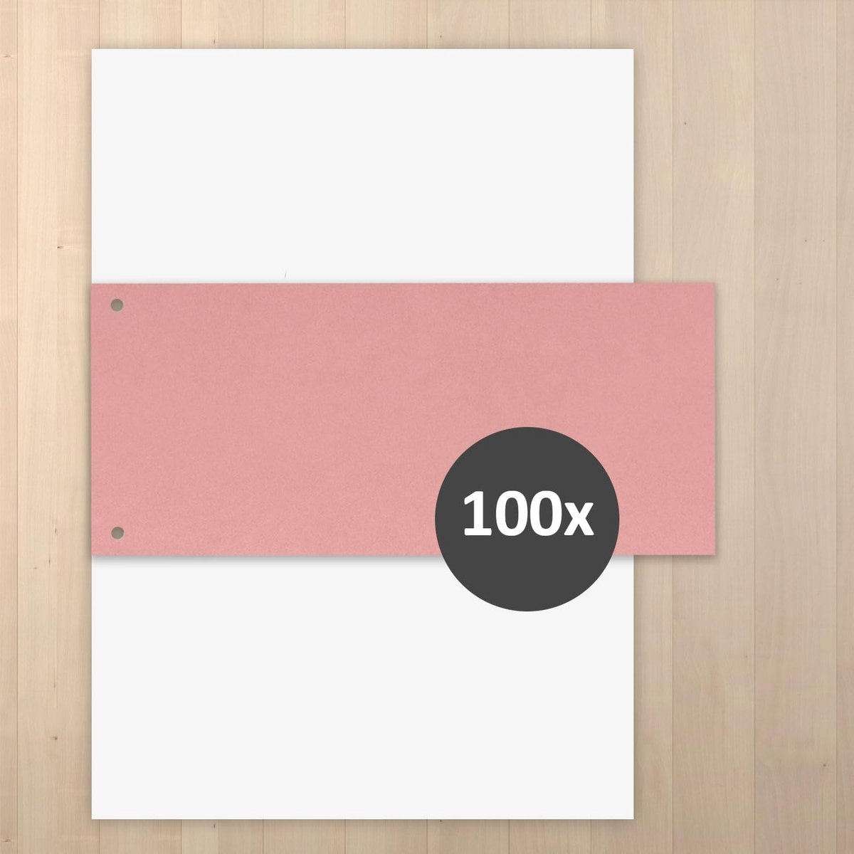 Scheidingstroken A4 roze - karton 190 g/m² - 100 stuks - ideaal voor documentorganisatie - ShopVlot