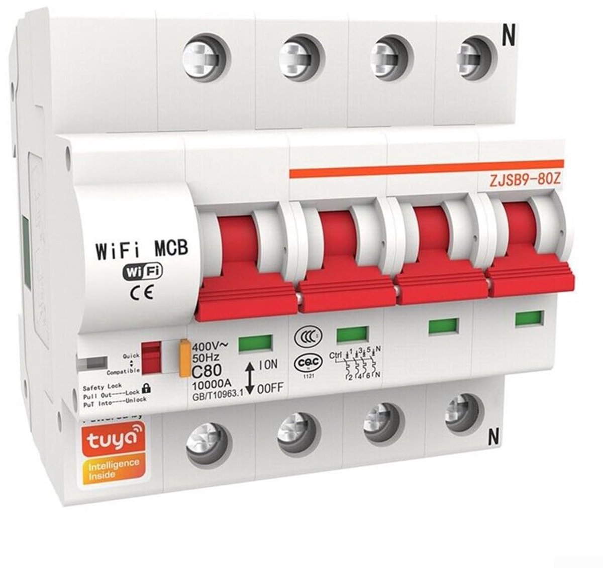Slimme stroomonderbreker 40A - WiFi bediening - Overload bescherming - Geschikt voor huishoudens - ShopVlot
