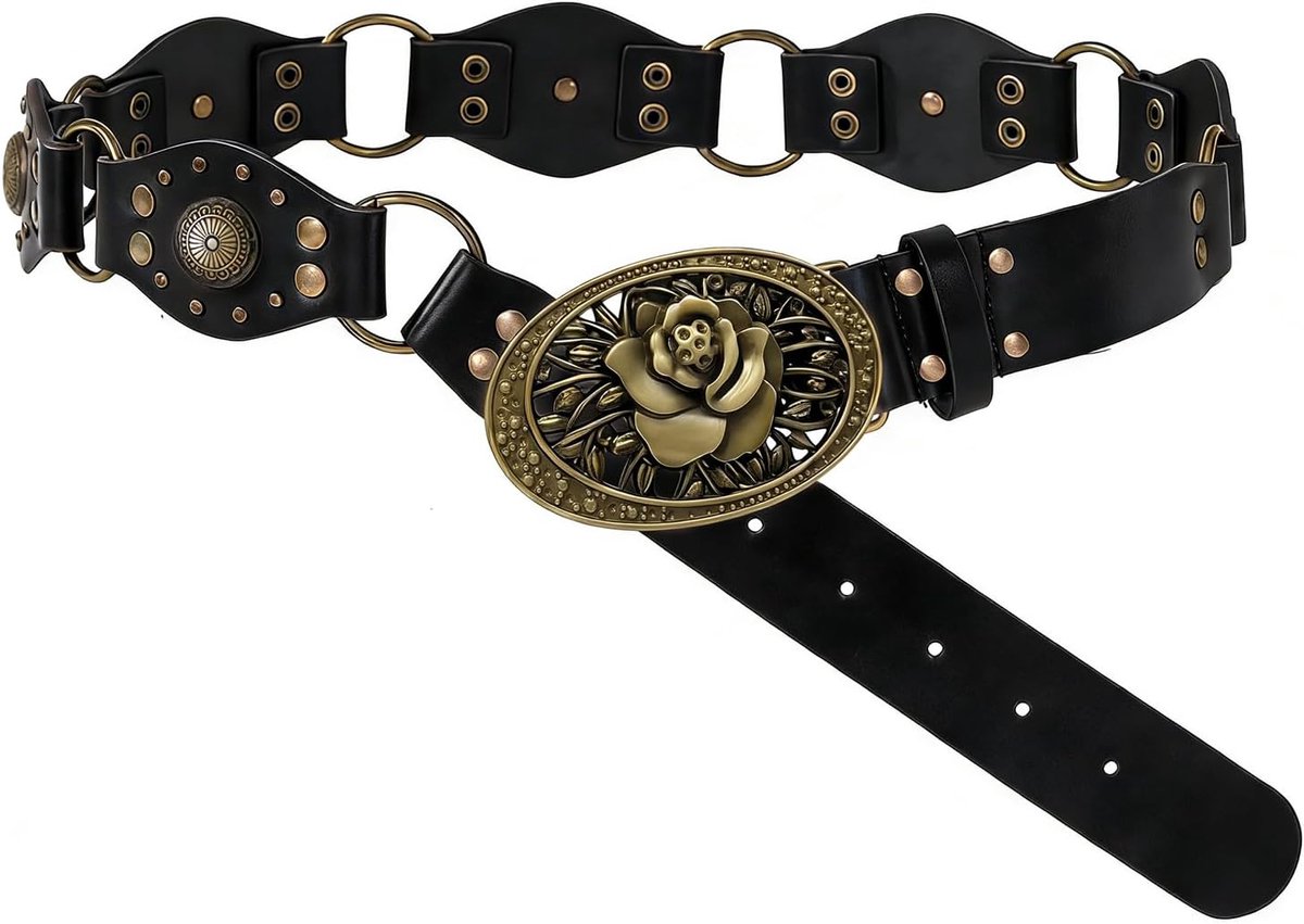 Leren Riem voor Dames - Vintage Western Cowgirl Stijl - Y2K Punk Design - Perfect voor een Stoere Look - ShopVlot