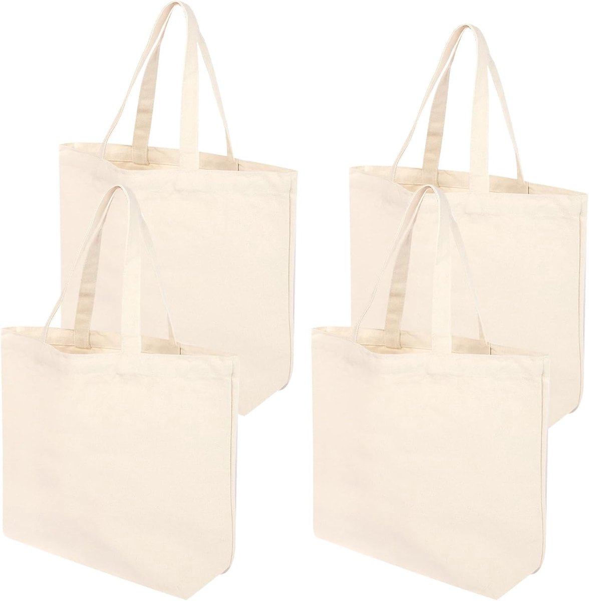 4pcs Cotton Bags, 40x35cm, Large Jute Bag, Unprinted Fabric Bag, Cotton Jute Bag for Painting, Foldable Cotton Bag for - ShopVlot