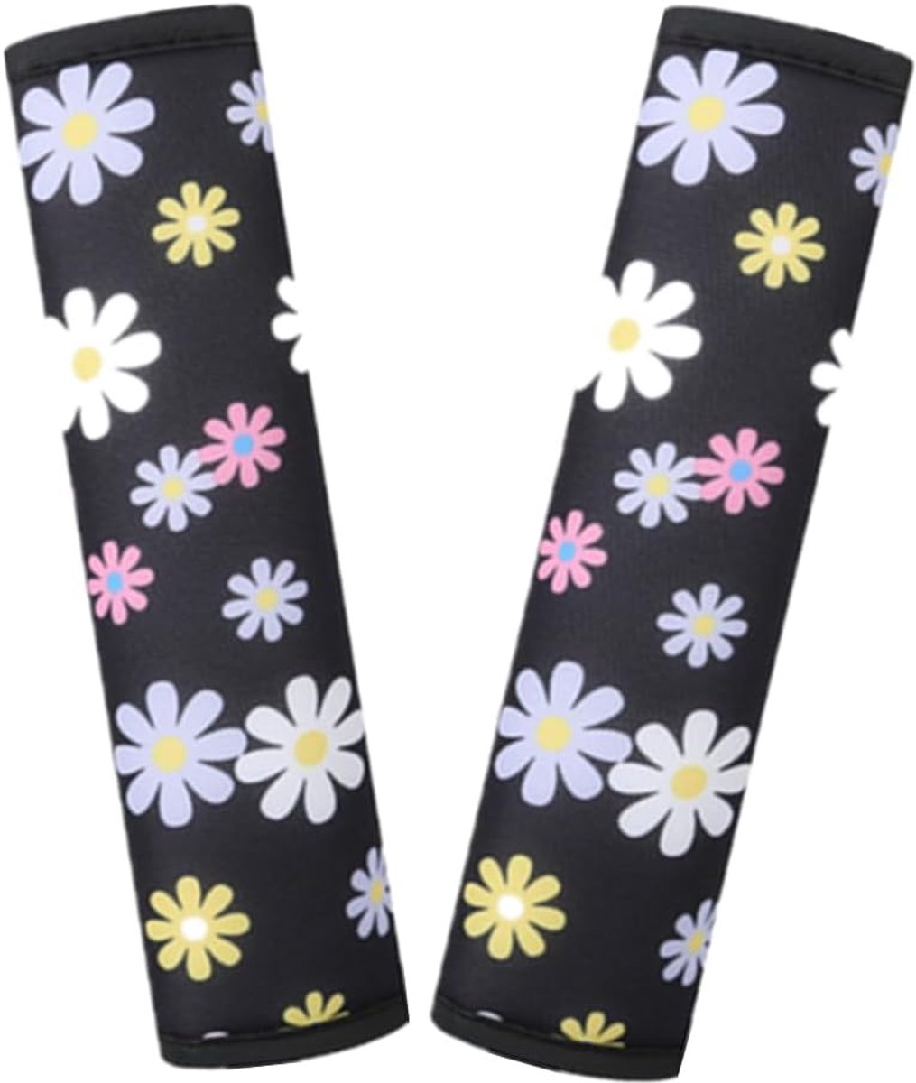 Multifunctional Seat Belt Pads, Shoulder Guard for Safety Belts for Adults and Children, Removable Flower Pattern - ShopVlot