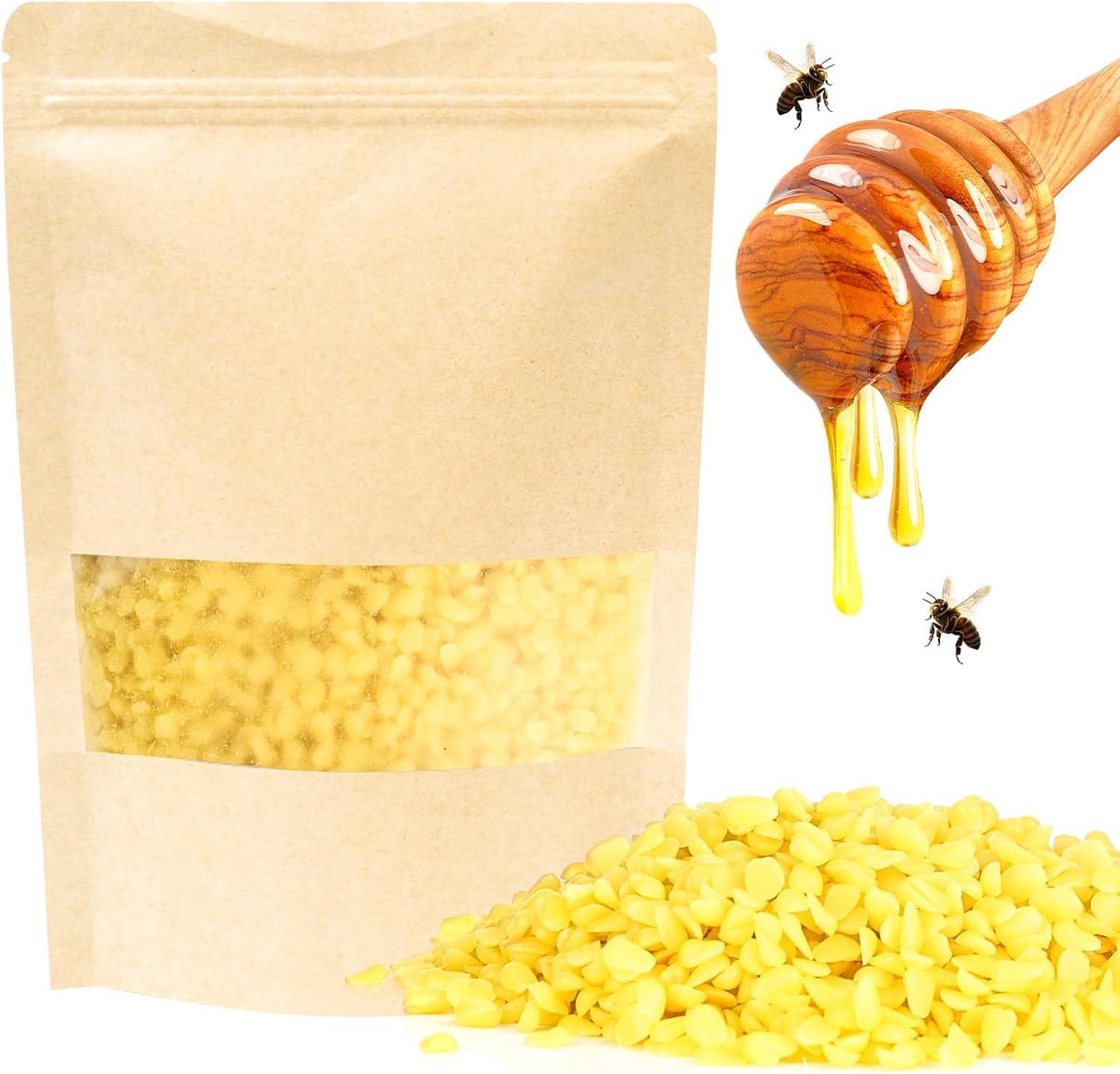 Bijenwaspastilles 700 g - 100% zuivere bijenwasgranulaat - ideaal voor huidverzorging - ontstekingsremmend - ShopVlot