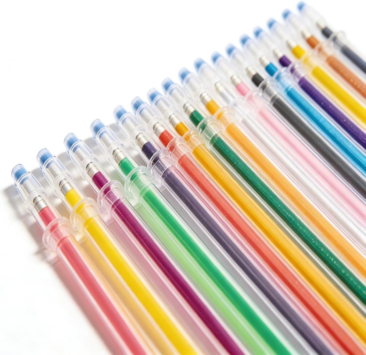 Vullingen voor pen 24 stuks - Glitter en fluorescent - Compatibel met balpen 1 mm - Voor notities en tekeningen - ShopVlot