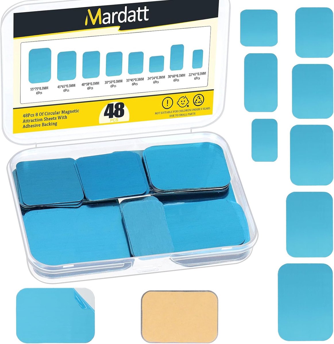 Magnetische strip kit 48 stuks - 8 maten - sterke plakstrips - eenvoudig te bevestigen voor verlichting - ShopVlot