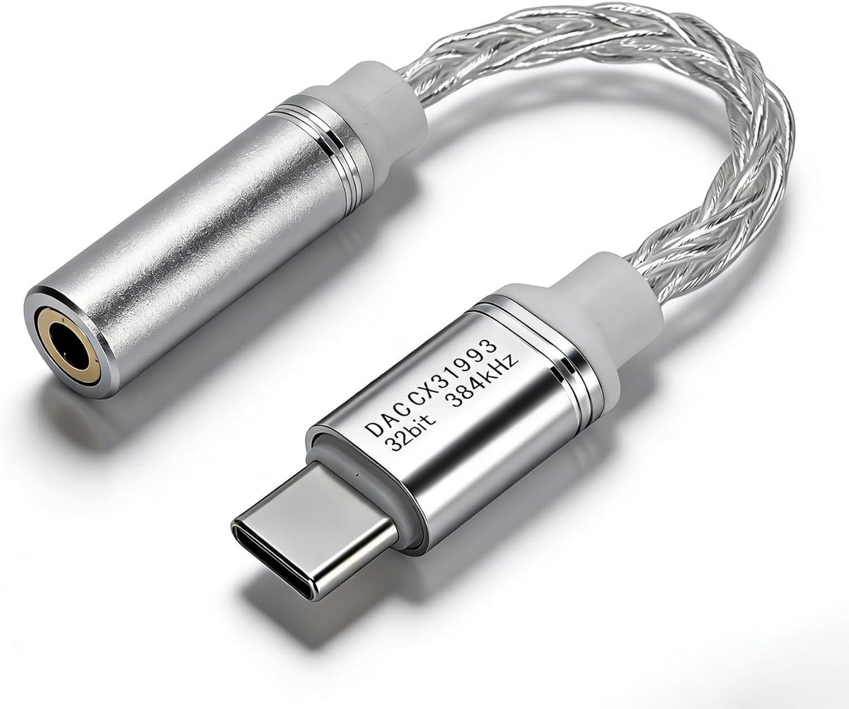 USB C naar 3.5mm hoofdtelefoonadapter - aux naar USB C kabel - 384kHz 32Bit geluidskwaliteit - ShopVlot