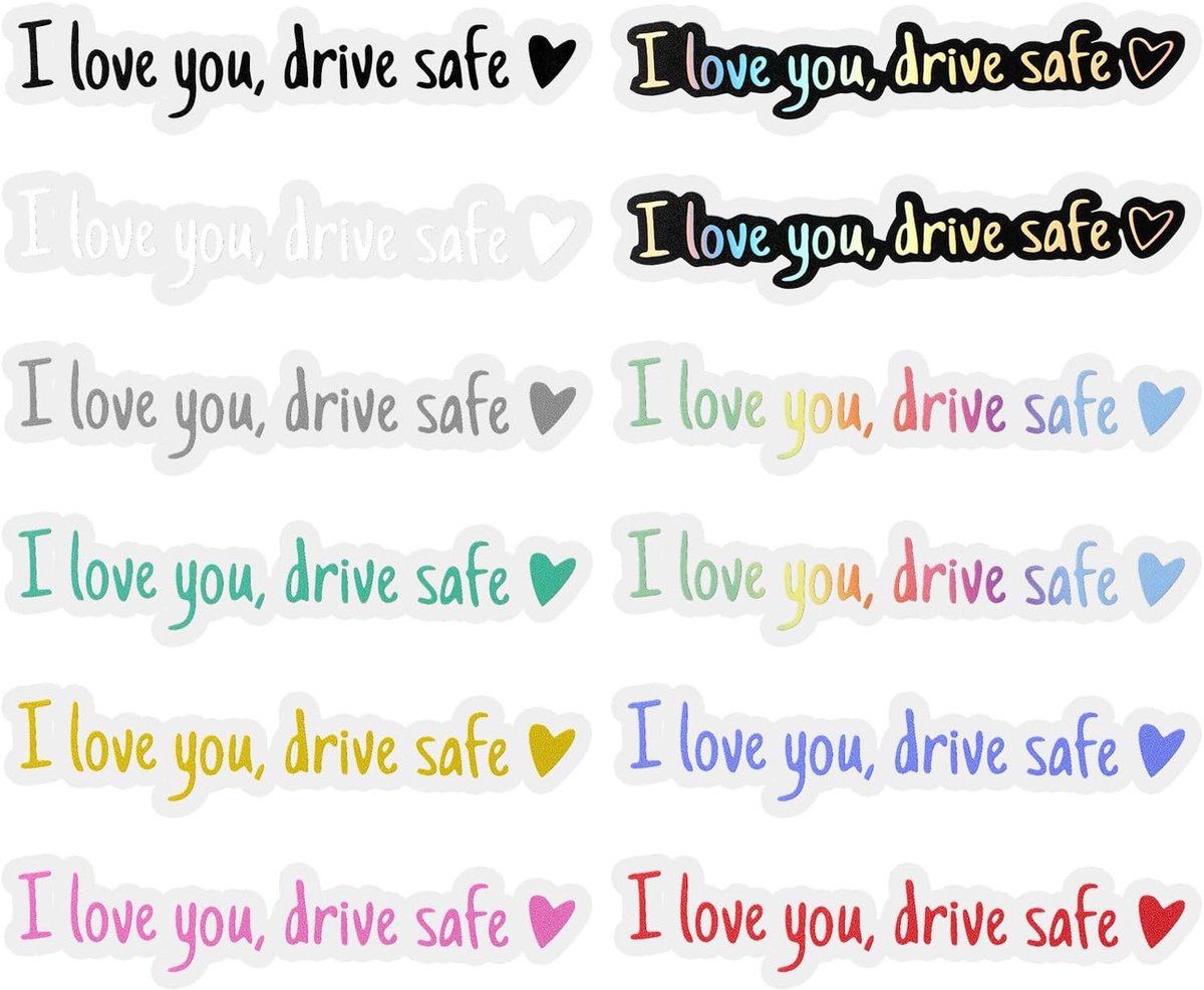 Autostickers I Love You Drive Safe - Waterdichte vinyl stickers - Hartvormige achteruitkijkspiegel decoratie - ShopVlot