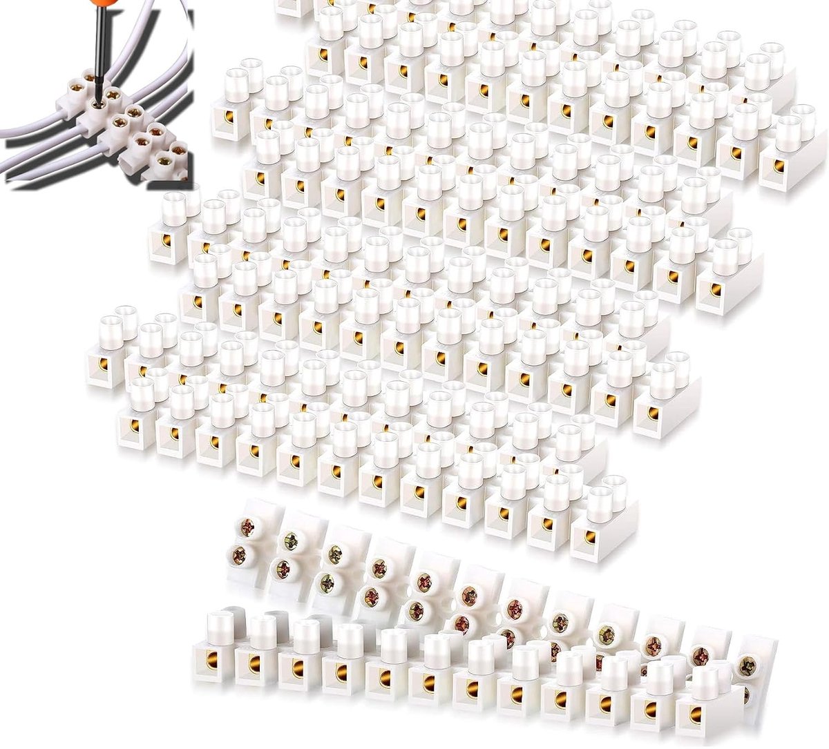 Clusterterminals 12 Posities - Transparant PE - Dubbele Rijen - Veilig en duurzaam voor huishoudelijke apparaten - ShopVlot