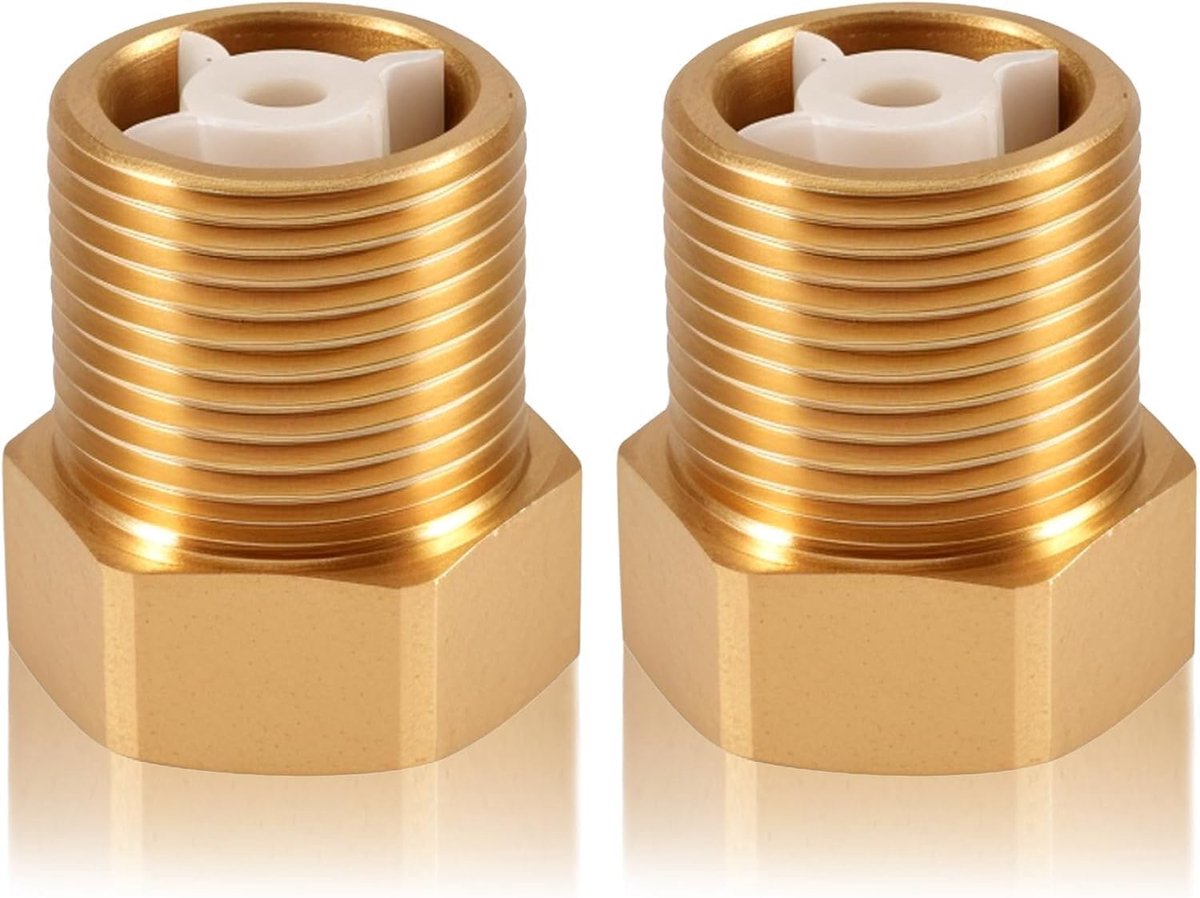 2 stuks messing terugslagklep 1/2 inch, DN15 terugslagklep met binnendraad en buitendraad, 1/2 inch terugloopventiel - ShopVlot
