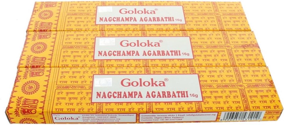 Goloka Incense Sticks Nagchampa Agarbathi, Set of 3 Packs - ShopVlot