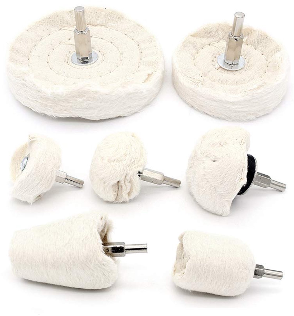 Polishing Disc for Drill 7 Pieces, 6 mm Shank Polishing Attachment, Polishing Wheel, Polishing Cone Polishing Pad for - ShopVlot