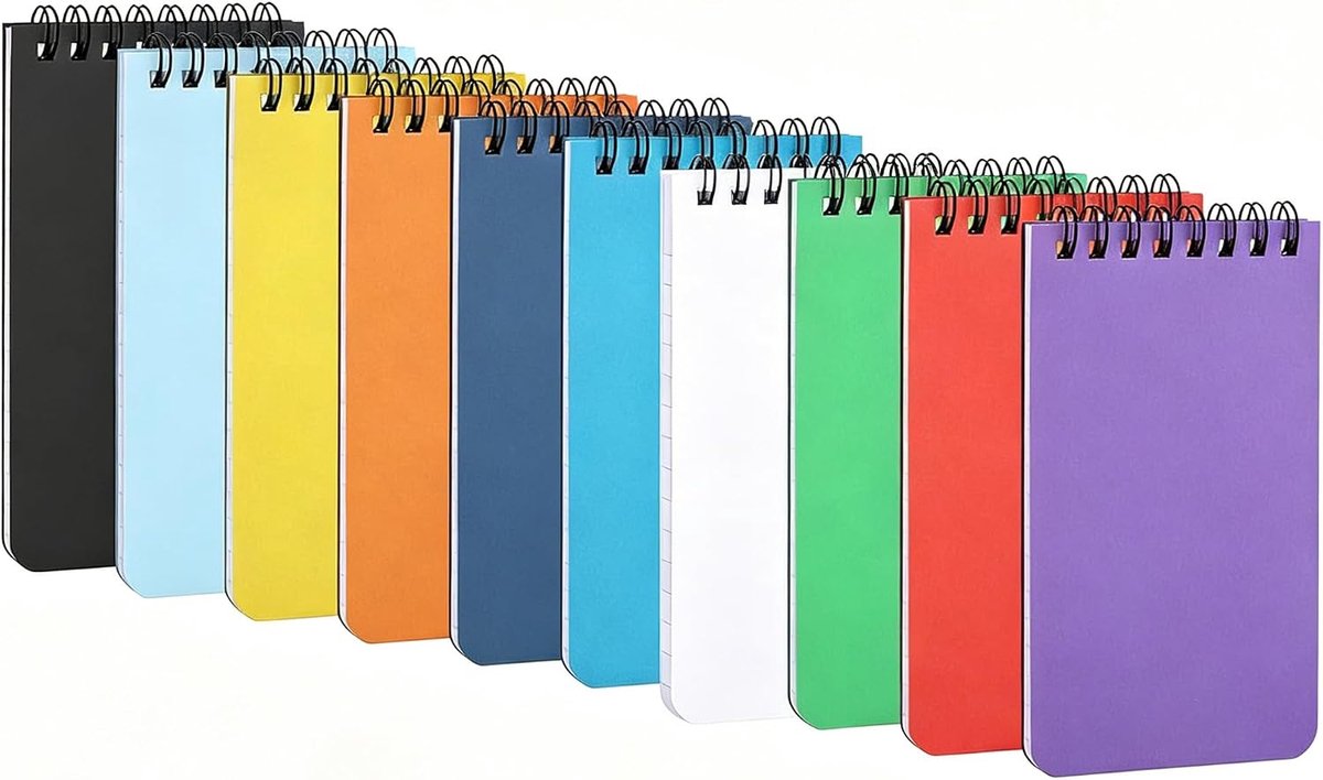 10 stuks spiraalnotitieblokken, kleurrijke notitieblokken, klein zaknotitieboek met raster - ShopVlot