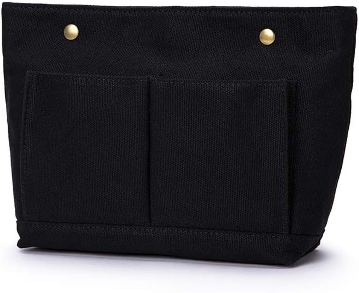 Large cosmetic bag with two compartments for easy visibility and access, Black - ShopVlot