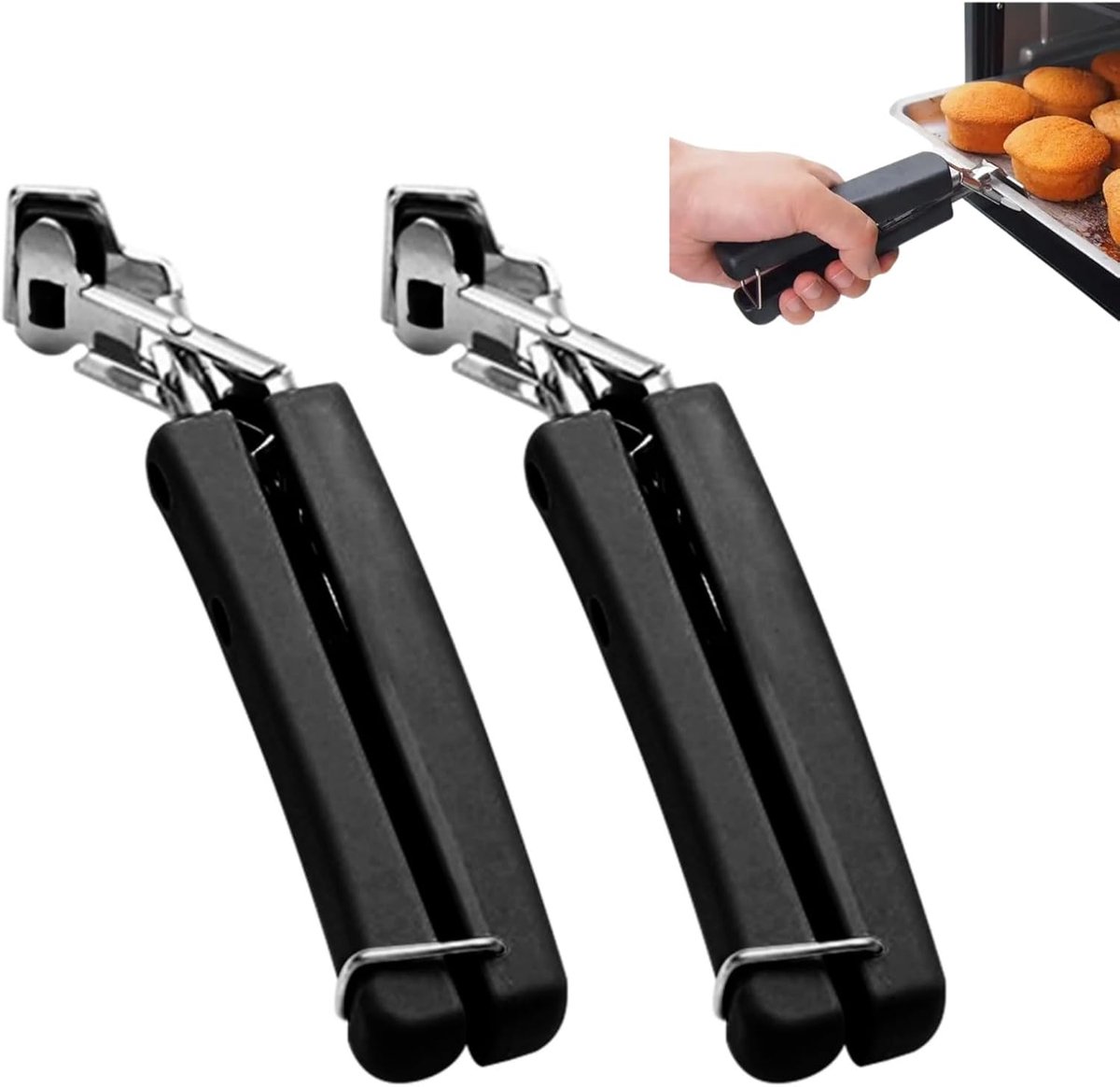 Set van 2 hitteplaten, grijperclip, multifunctionele siliconen, antislip, warmte-isolatie, anti-verbrandingsklem - ShopVlot