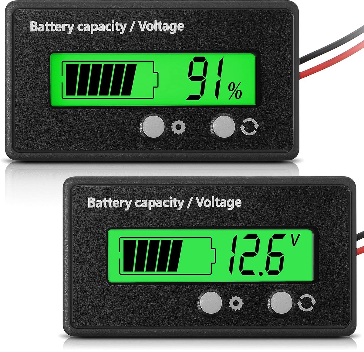 Battery meter DC 12 V 24 V 36 V 48 V 60 V 72 V 84 V with alarm, front setting and key switch, voltage indicator for - ShopVlot
