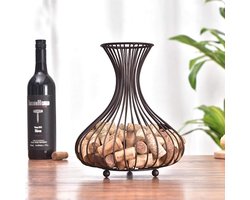 OUKENS Wine Cork Holder, 27cm H Wine Cork Storage Wine Bottle Barrel Cork Stopper Decorative Storage Basket Holder - ShopVlot