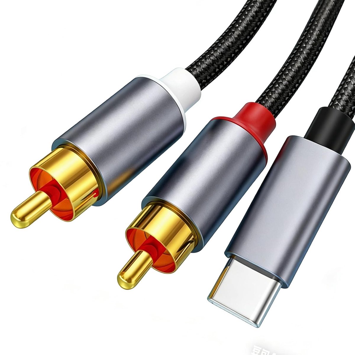 Audio Cable USB-C to 2 RCA, Cable 2 RCA USB C Audio Stereo for Amplifier, Speaker, Home Cinema, Hi-Fi System, Speaker - ShopVlot