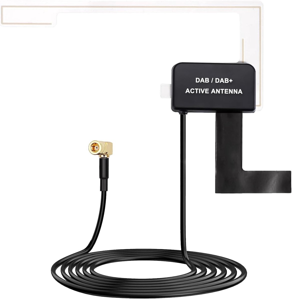 Versterkte DAB-autoantenne, CA-an-Dab.001 DAB Plus radioantenneadapter met SMB-connector, RG174-kabel, 3 m - ShopVlot