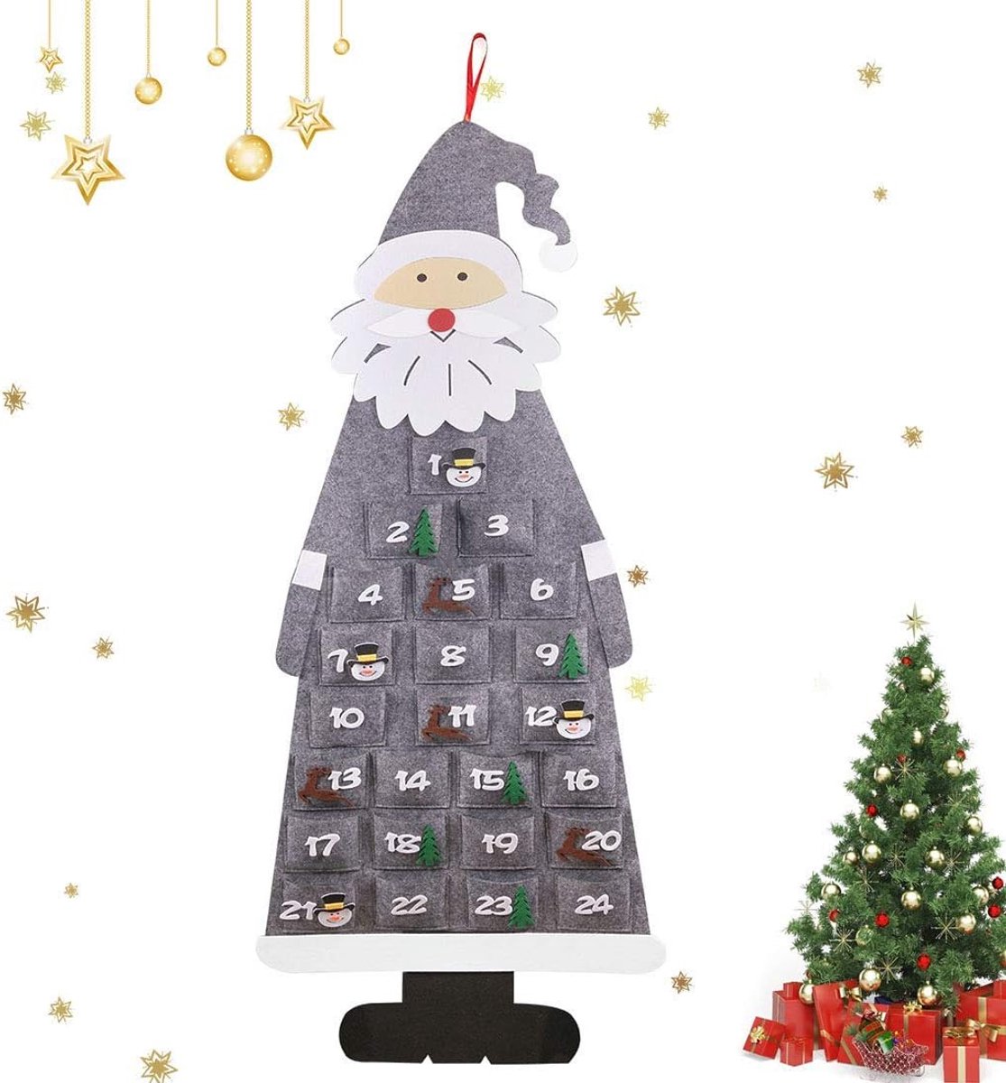 Advent calendar for filling for children, felt advent calendar fabric, hanging, 24 pockets of fabric, Christmas - ShopVlot
