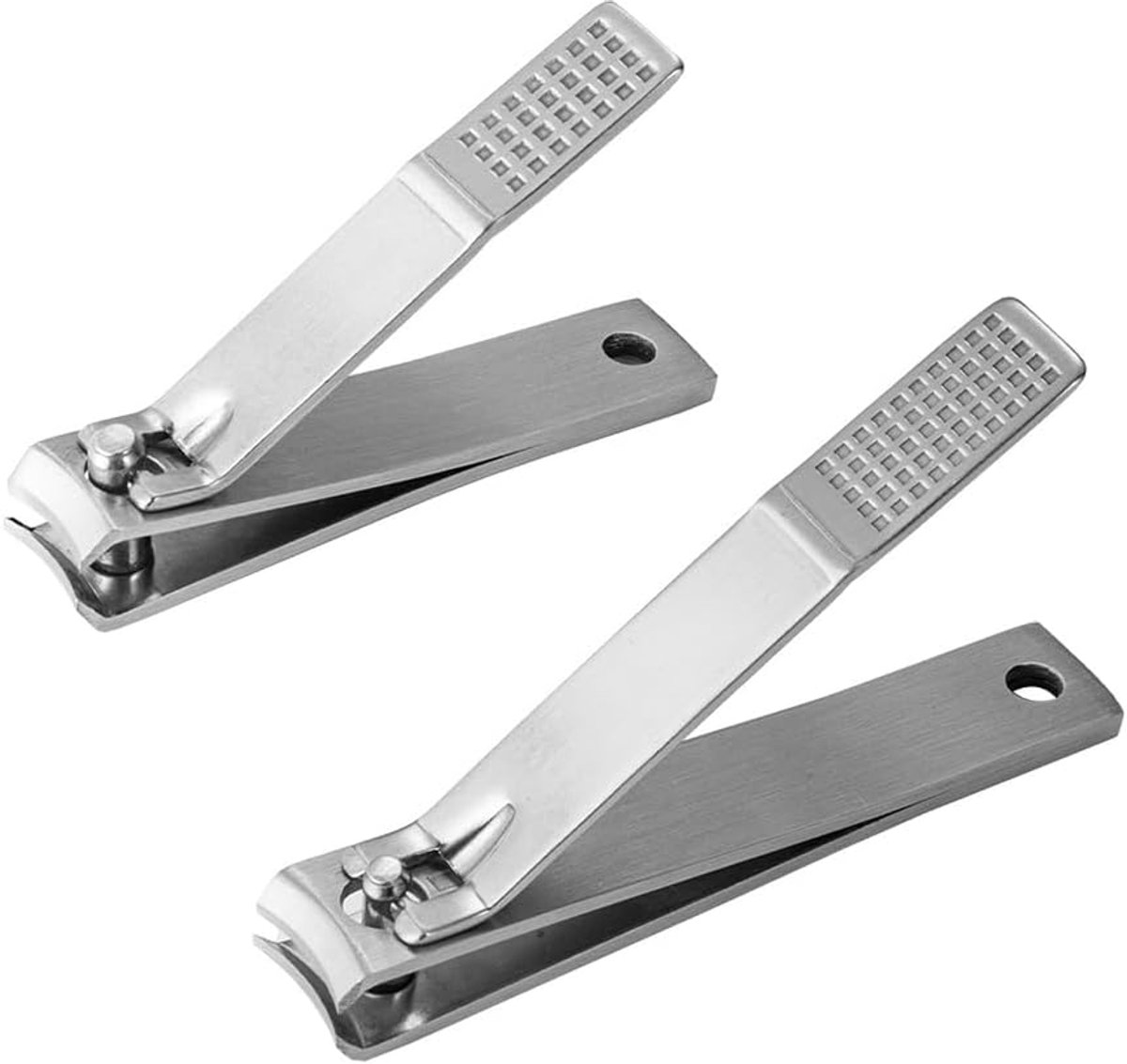 Set van 2 nagelknippers, premium roestvrij staal, nagelknipper voor vingernagels en teennagels, met scherp lemmet - ShopVlot