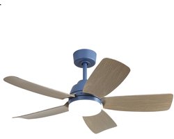 Merdoo plafondventilator met LED verlichting - Ø 107 cm - blauw - afstandsbediening - DC motor - 6 snelheden