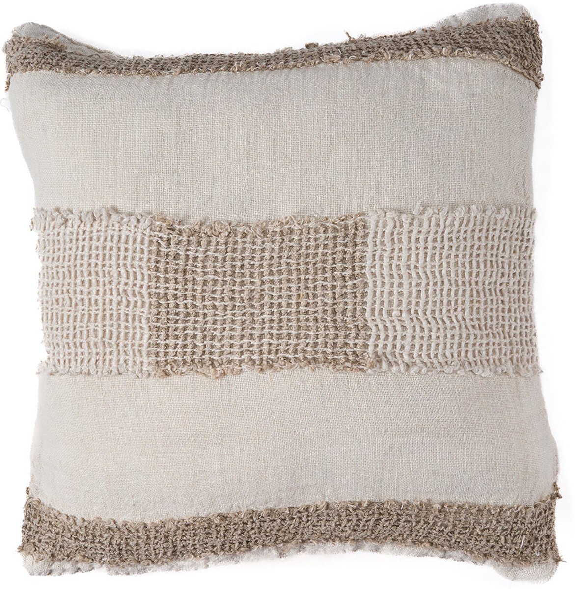 Bazar Bizar Antwerp The Linen Threads Cushion Cover - White Natural Wit