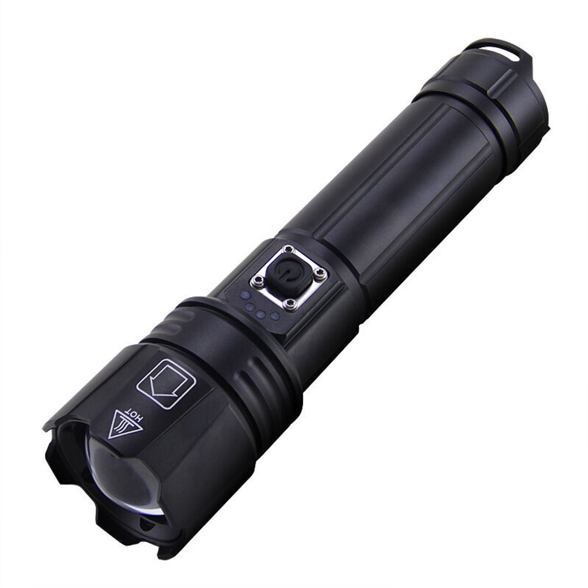 lamp-Superheldere LED-zaklamp, zoomfunctie, waterdicht, oplaadbaar, 5 standen, geschikt voor kamperen, jagen, politie en militair gebruik.