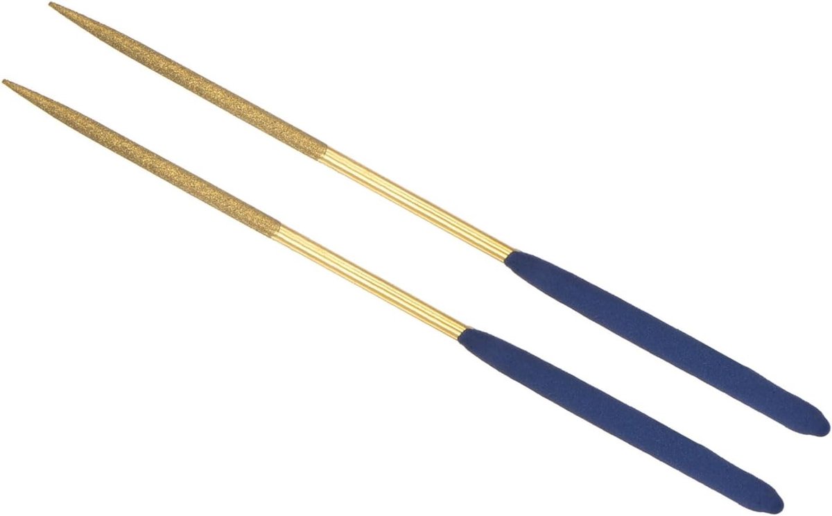 Titanium Coated Vijlenset voor Precisiewerk - 3mm Schacht, 140mm Lengte, Geschikt voor Metaal, Glas en Steen - 2 Stuks