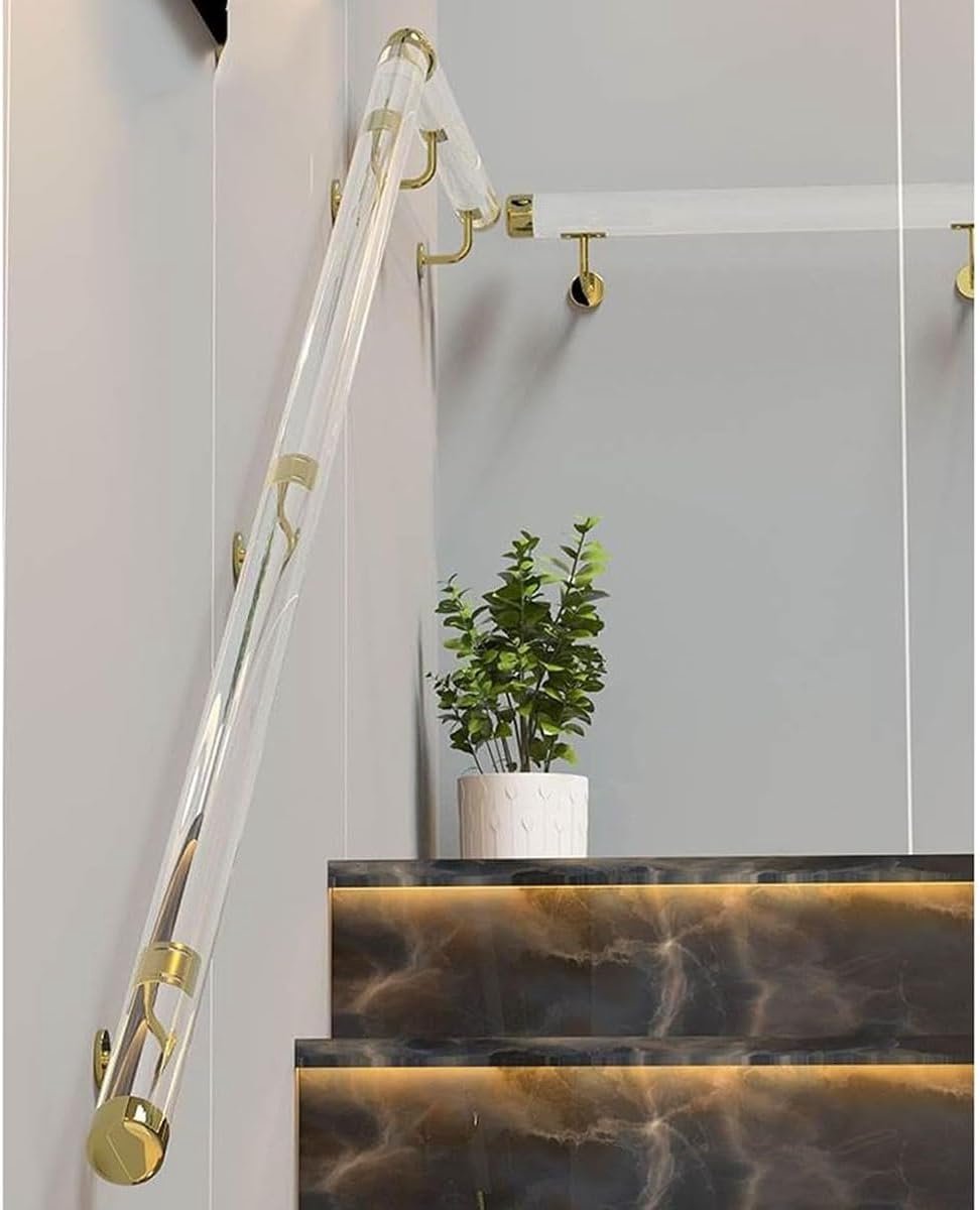 Acryl Trap il - Veiligheidsreling - Trap Lopen - Stevige Roestvrij Staal Beugels - Tot 600cm - Transparant