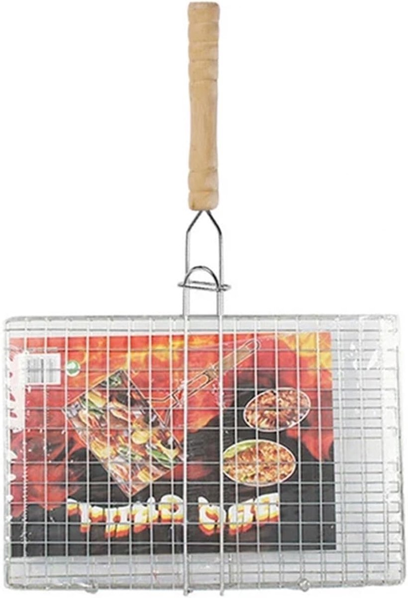 Grillmand RVS Bakplaat Buiten koken Antiaanbaklaag 33 x 20.5 cm Zilver
