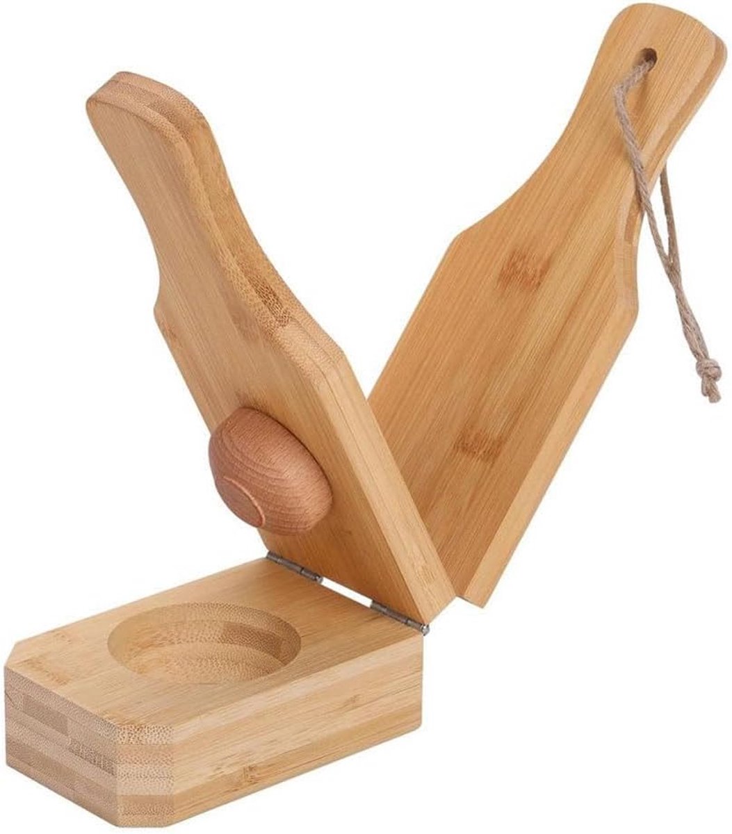Gehaktbal Maker - Vleespers Schimmel - Keuken Tool - Houten Materiaal - 17 x 8.5 cm - Bruin