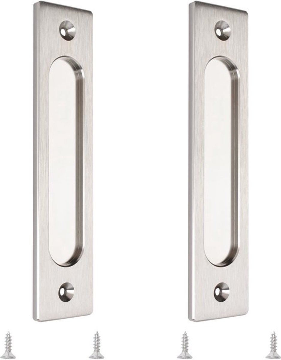 IMstore - Rechthoekige Ingebouwde Deurtrekker - Modern Design - Brushed Steel