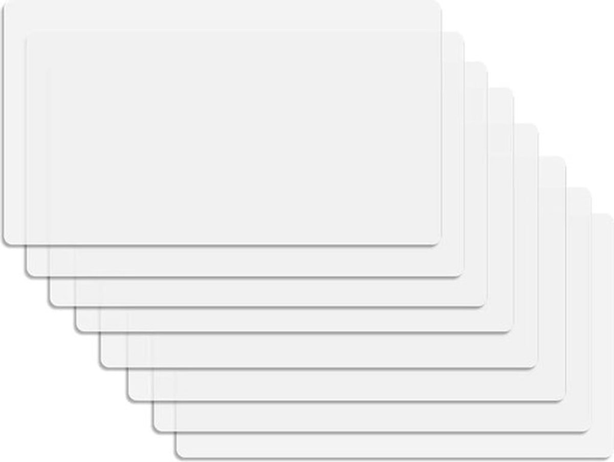8 stuks transparant melkachtig witte afwasbare placemats - antislip - hittebestendig - waterdicht - voor eettafel
